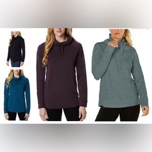 32 Degree Heat Women's Funnel Neck Sweatshirt - Medium - Teal Blue